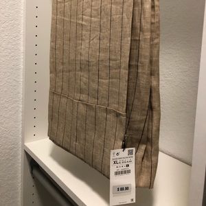 Zara wide leg cuffed linen pants.